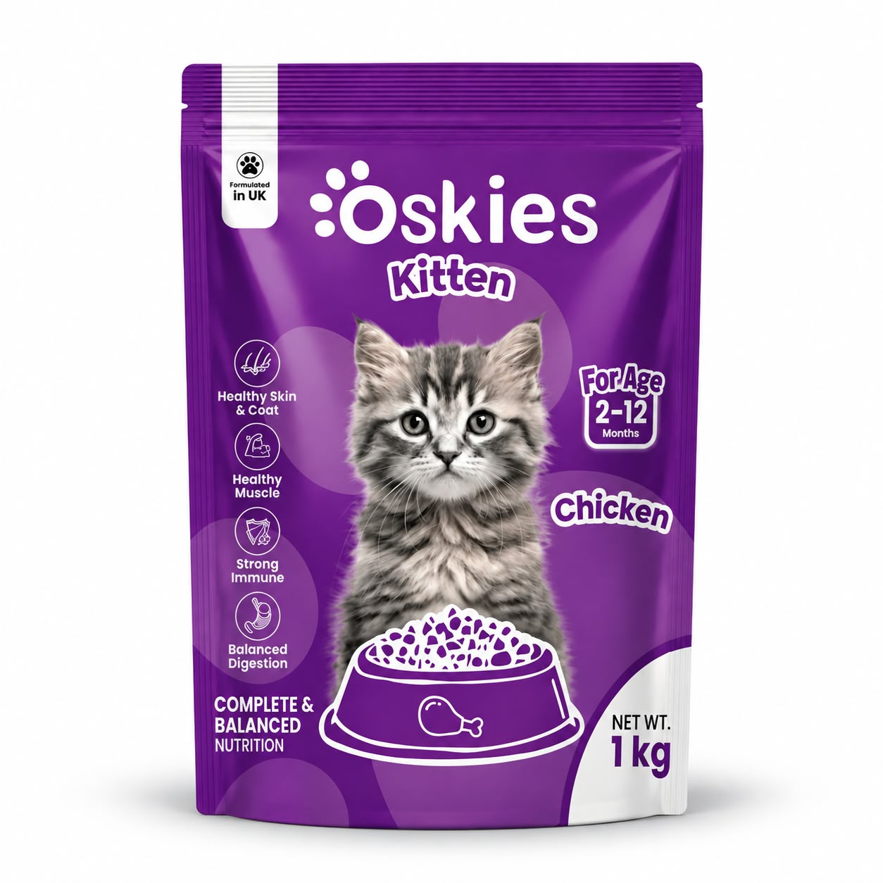 Oskies Kitten Dry Food (Chicken) - 1kg